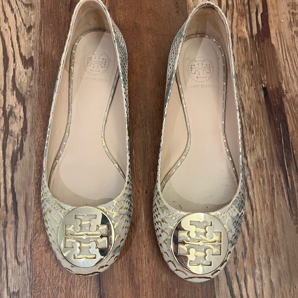 Tory Burch Metallic Gold Flats - Picture 1 of 2